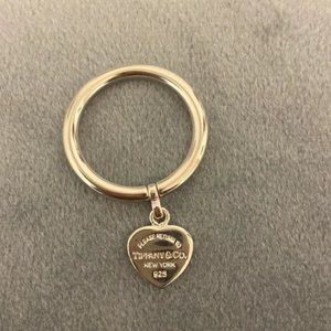 Tiffany heart tag charm ring